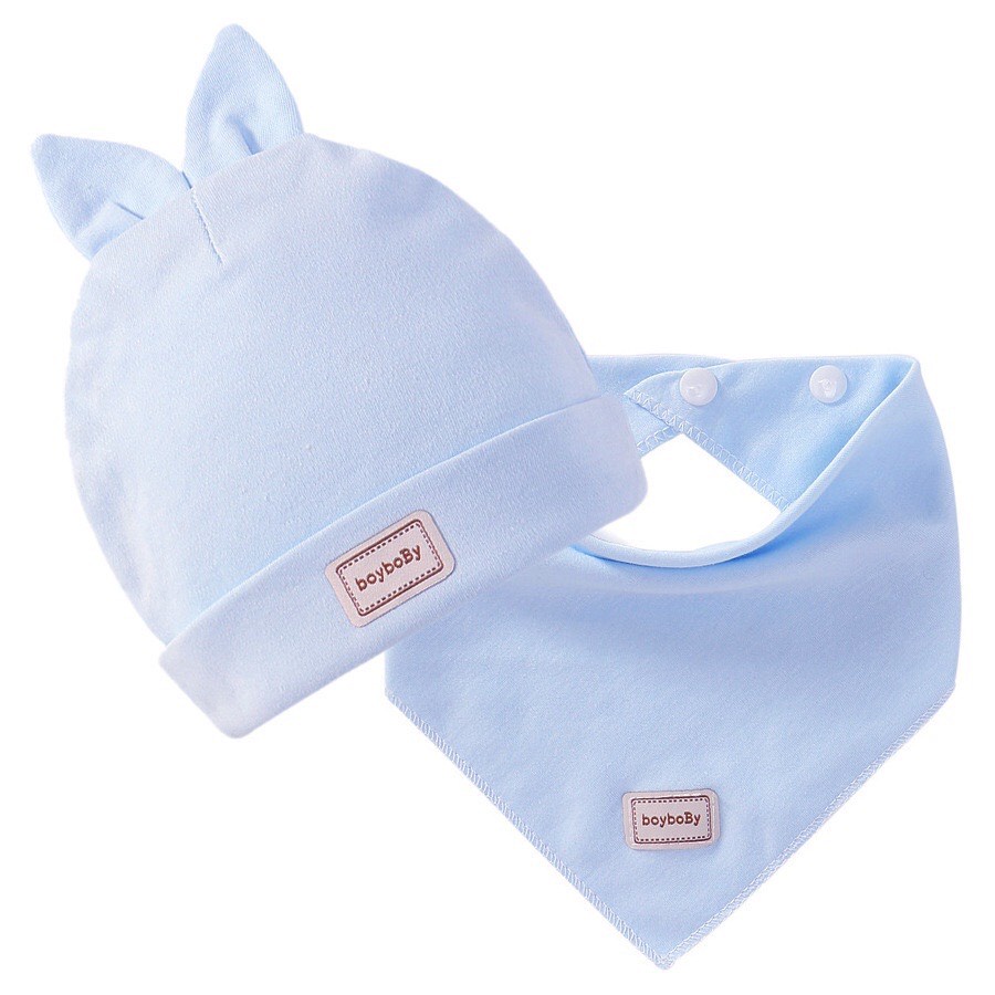 Set Mũ Kèm Yếm Sơ Sinh Chất Cotton Siêu Mềm Baby Dreams
