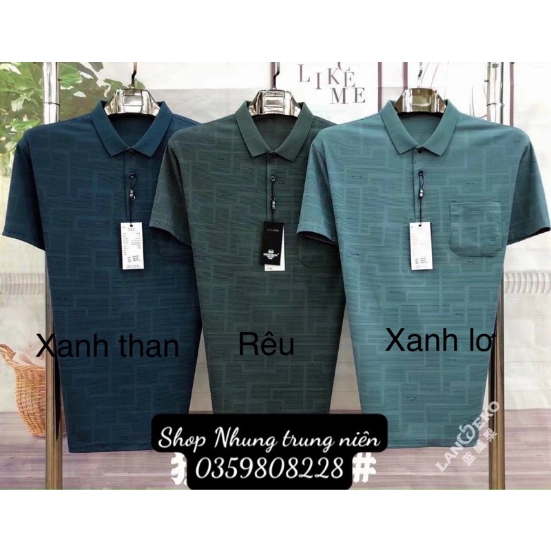 [ TẶNG BỐ ] Áo Polo Nam Trung Niên Có Túi Chất Liệu Lụa Lạnh Cao Cấp