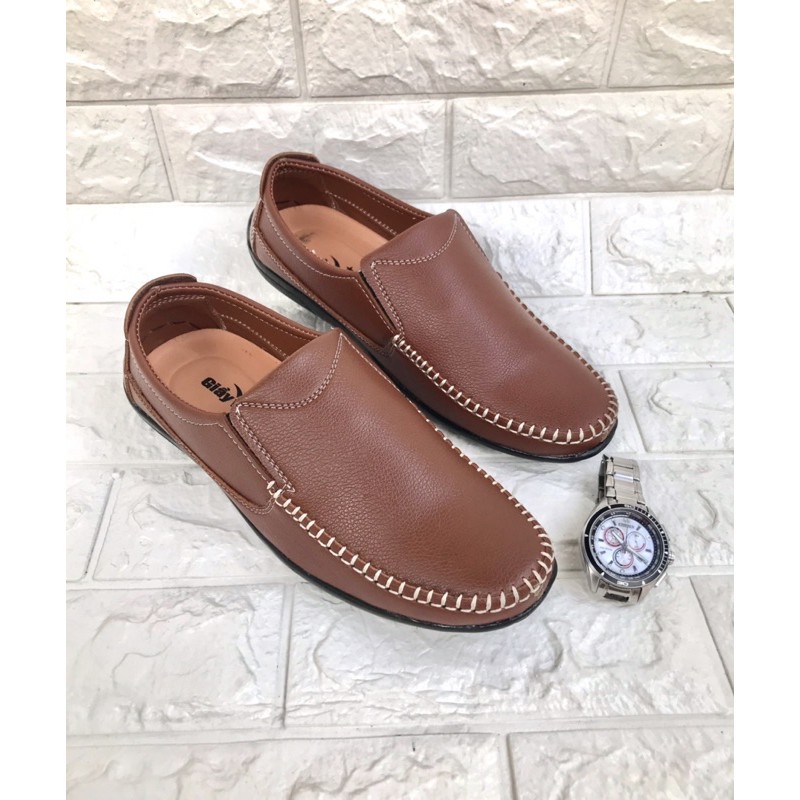 Giày mọi nam cao cấp,da mềm,mã GM04,màu vàng bò, đế khâu sẵn rất chắc chắn