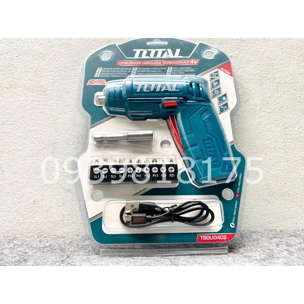 Máy siết vít dùng pin 4V TOTAL TSDLI0402 Tặng Kèm theo 1 dây sạc USB Điện thế 4V