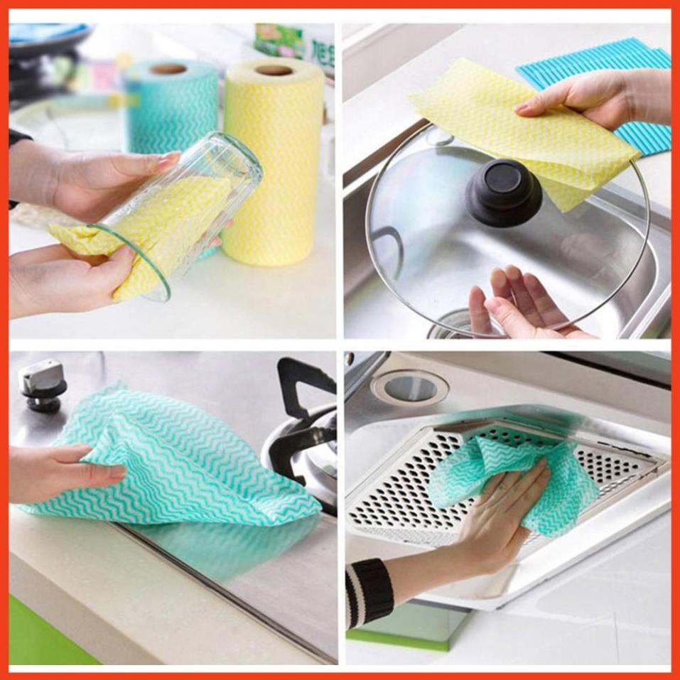 Khăn giấy lau đa năng bằng vải khô không dệt cho phòng nhà bếp tay giầy siêu sạch tiện dụng 50 tờ