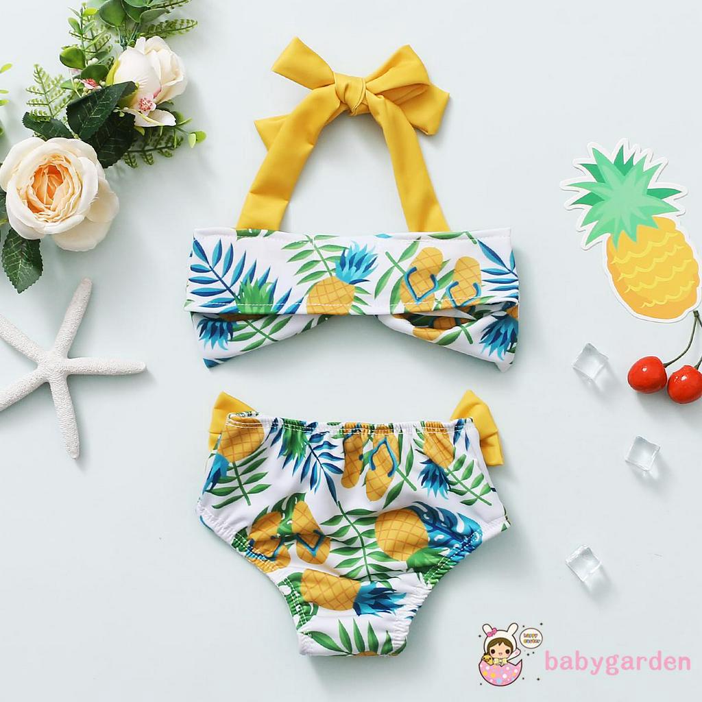 Đồ Bơi 2 Mảnh Họa Tiết Quả Dứa Cho Bé Gái