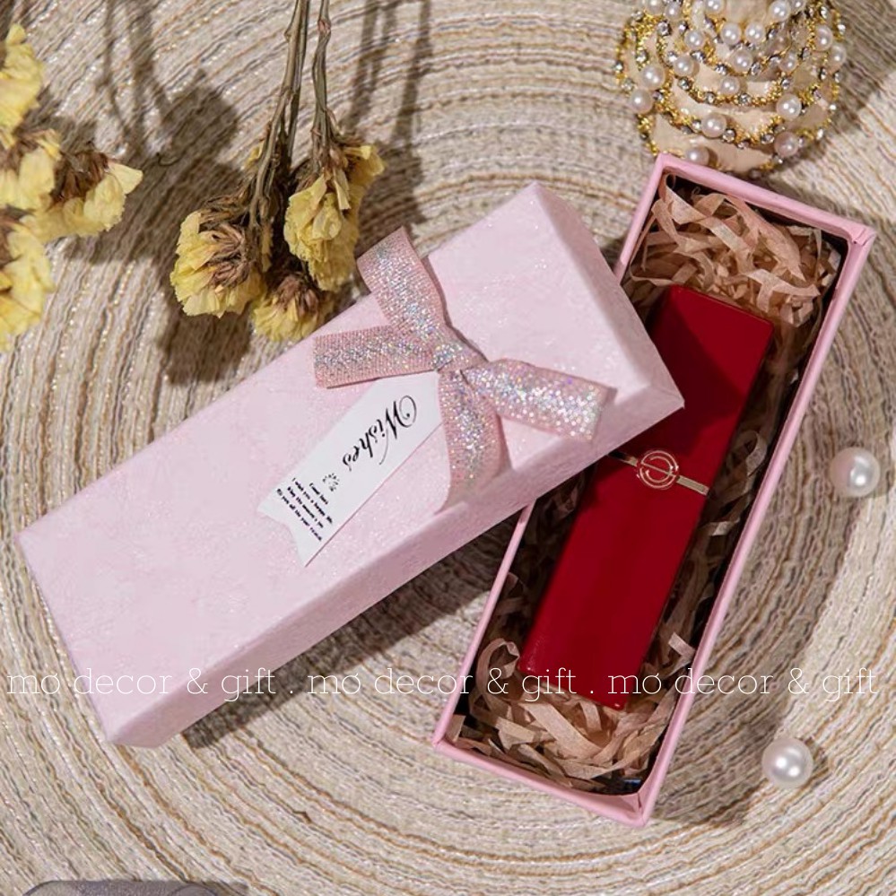 Hộp Đựng Vừa 1 Thỏi Son Xinh Xắn, Nắp Kèm Nơ - MƠDECOR