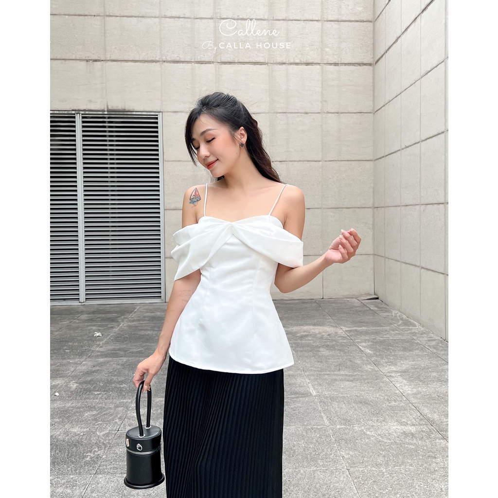 Áo bẹt vai 2 dây peplum phù hợp dự tiệc đi chơi Callene (L1700)