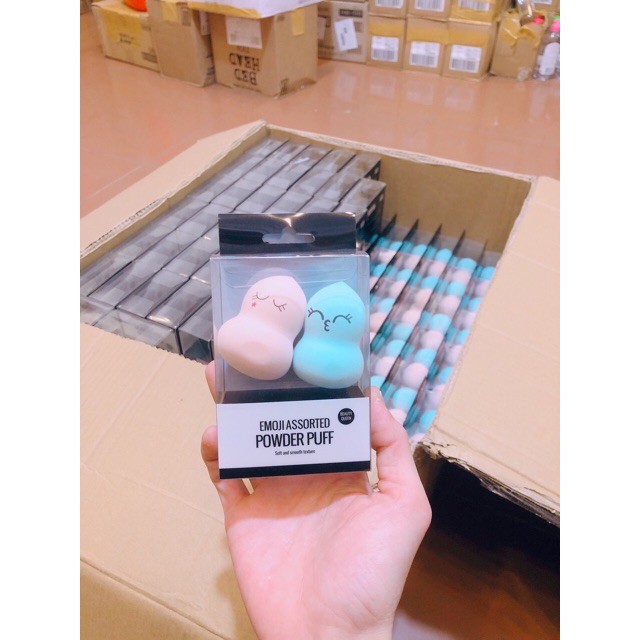 Bông Hồ Lô/ 𝘍𝘳𝘦𝘦𝘴𝘩𝘪𝘱 / Bông Tán Nền Miniso Emoji Assorted Powder puff (2 mút)