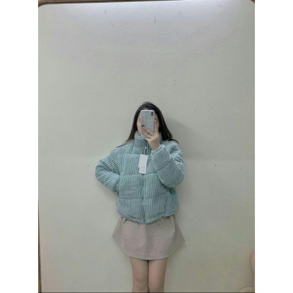 [Có sẵn-ảnh thật]Áo phao nhung tăm phong cách Hàn Quốc siêu ấm áp mùa đông 2021 | BigBuy360 - bigbuy360.vn