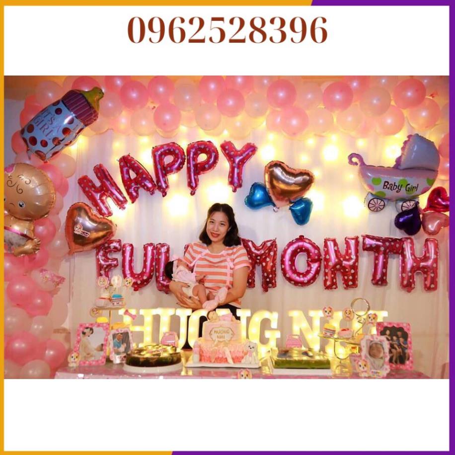 Combo trang trí đầy tháng cho bé Happy Full Month FM 02 { Tặng Bơm + Băng keo }