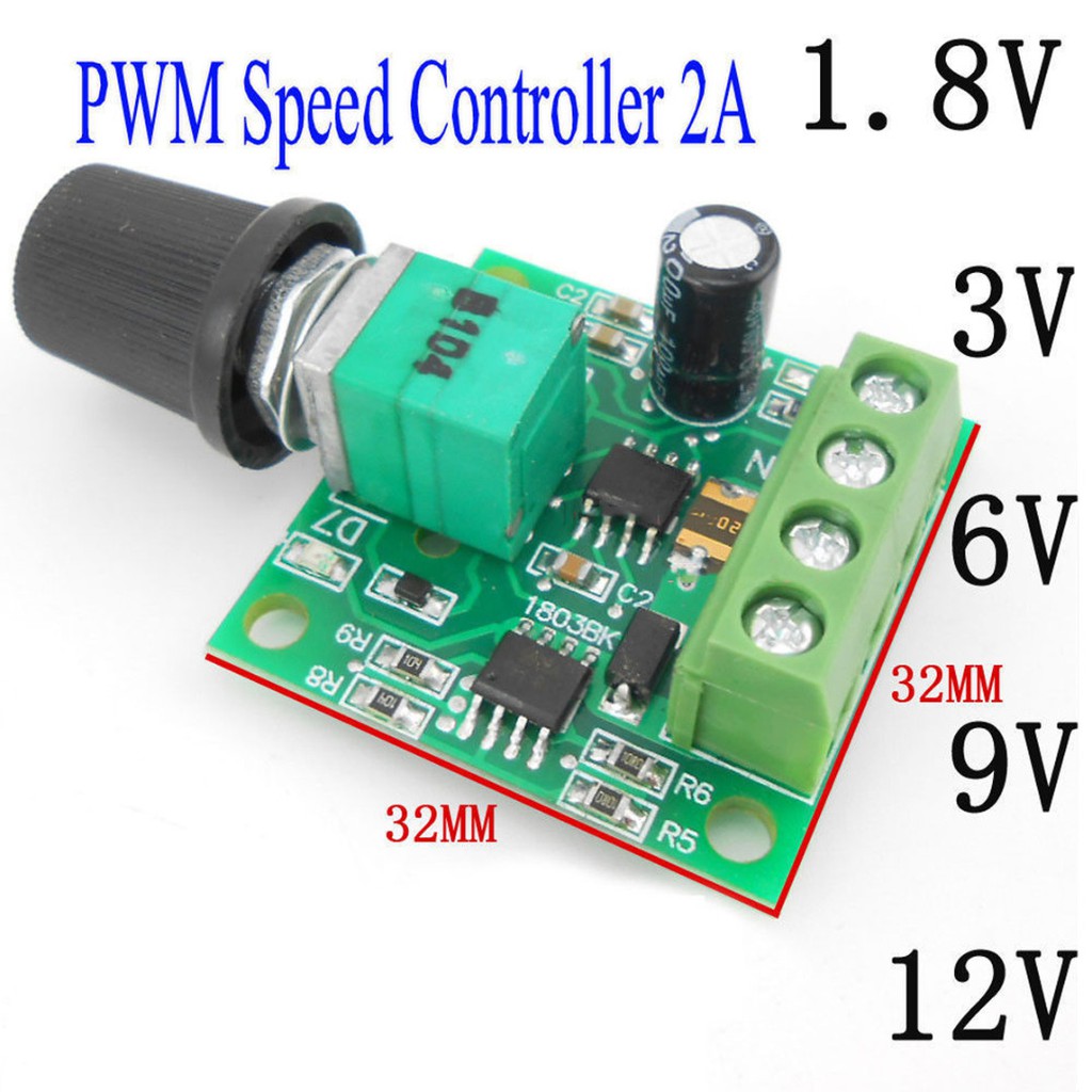 Bộ Điều Khiển Tốc Độ Động Cơ DC 1.8V 3V 5V 6V 12V PWM 2A