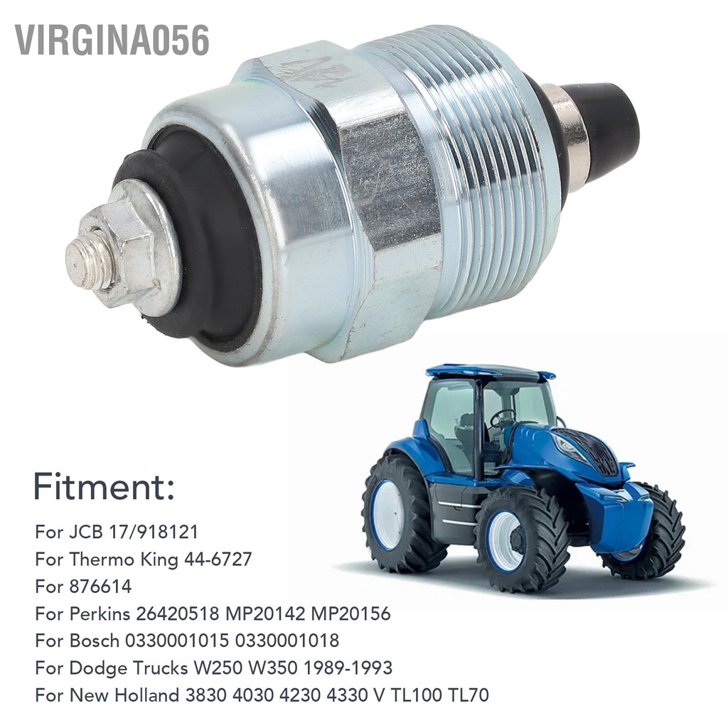 Virgina056 Bơm nhiên liệu Van điện từ 12V 1A Phụ kiện máy phát cho New Holland 3830 4030 4230 4330