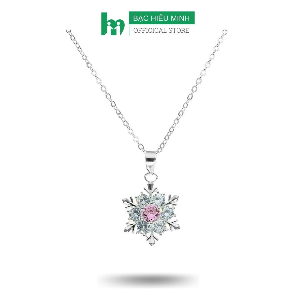 Dây Chuyền Nữ Hoa Tuyết đá đỏ Dmd077t Bạc Hiểu Minh