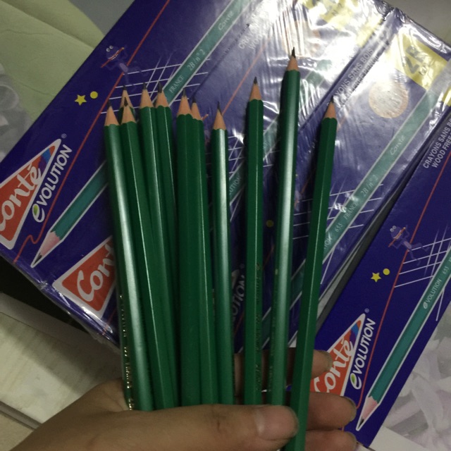 12 cây chì xanh 2B, viết chì xanh 2B