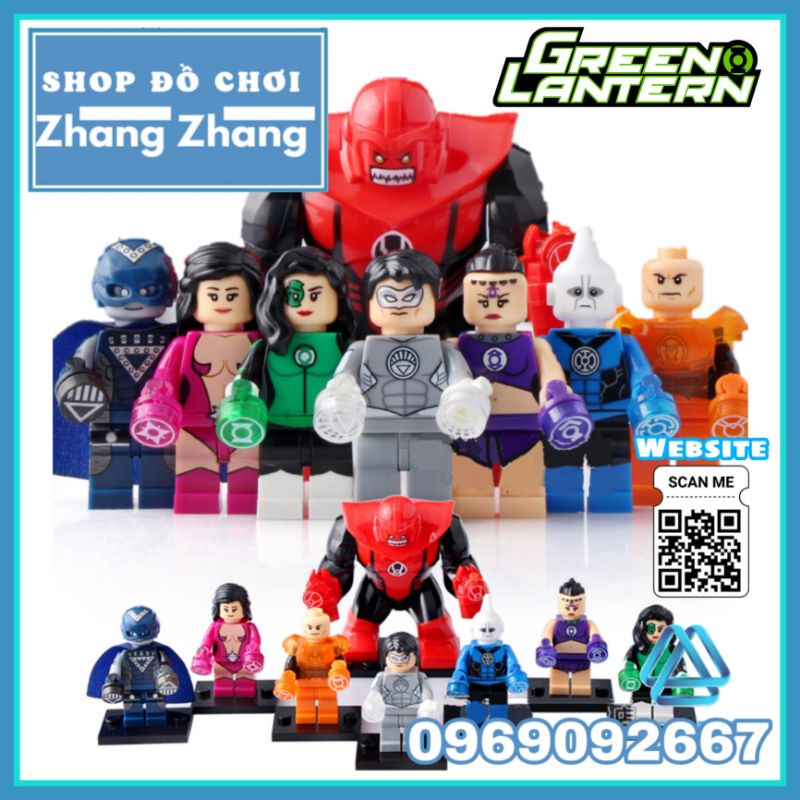 Đồ chơi Xếp hình Green Lantern Star Sapphire Saint Walker - Black Hand Cruz - Lex Luthor Lndigo Minifigures Xinh X0183