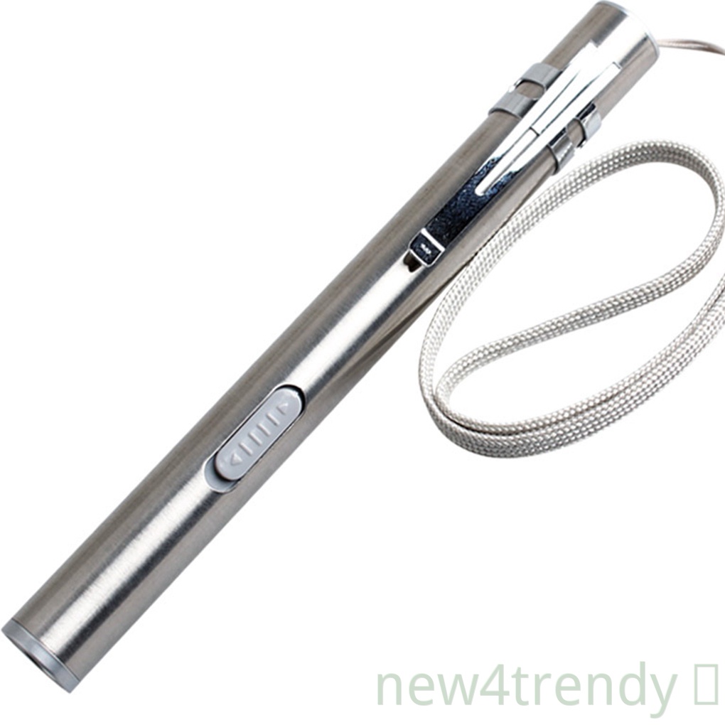 Đèn pin mini thép không gỉ kèm cáp sạc và dây đeo tiện dụng