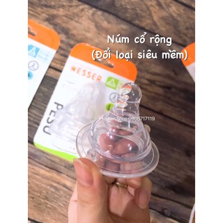 Núm ty Wesser cổ rộng size + (3 - 18 Tháng)