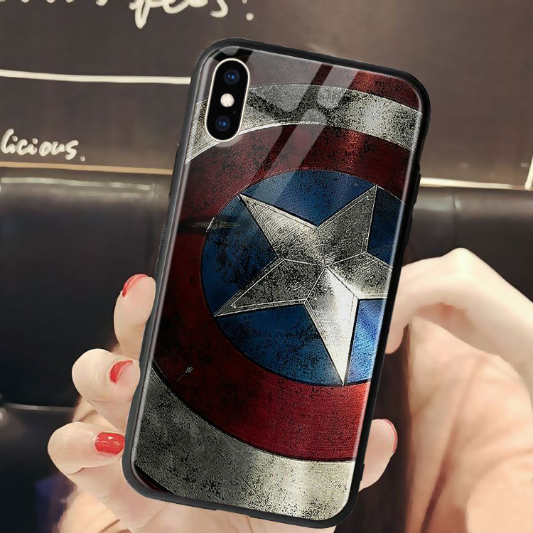 Ốp Đt Bảo Vệ Apple Ip 12 Pro In Hình Captain America CASESPOT Cho Iphone 11/11Pro/11Pro Max Xr Xs Xs Max/6 7 8 Plus Se