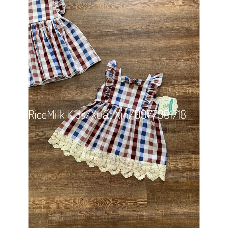 Váy Đầm Kẻ Ô hàng xuất dư xịn cho Bé Gái