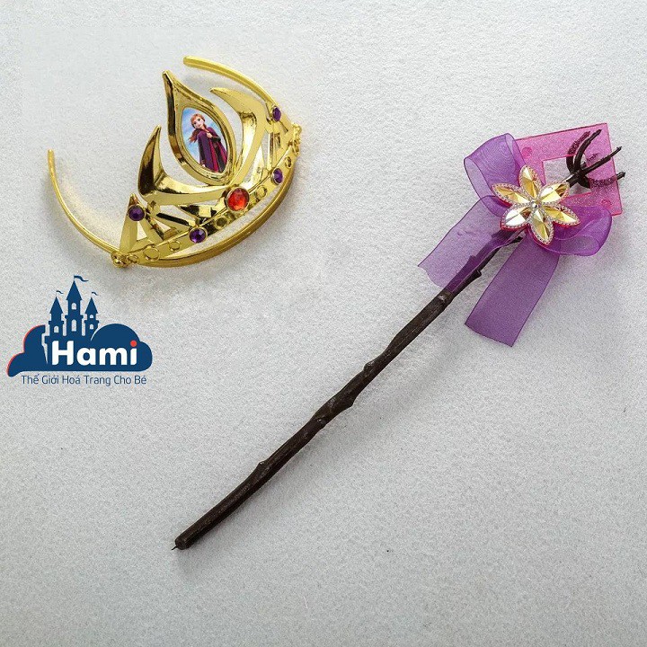Phụ kiện set vương miện và gậy phép công chúa cho bé gái