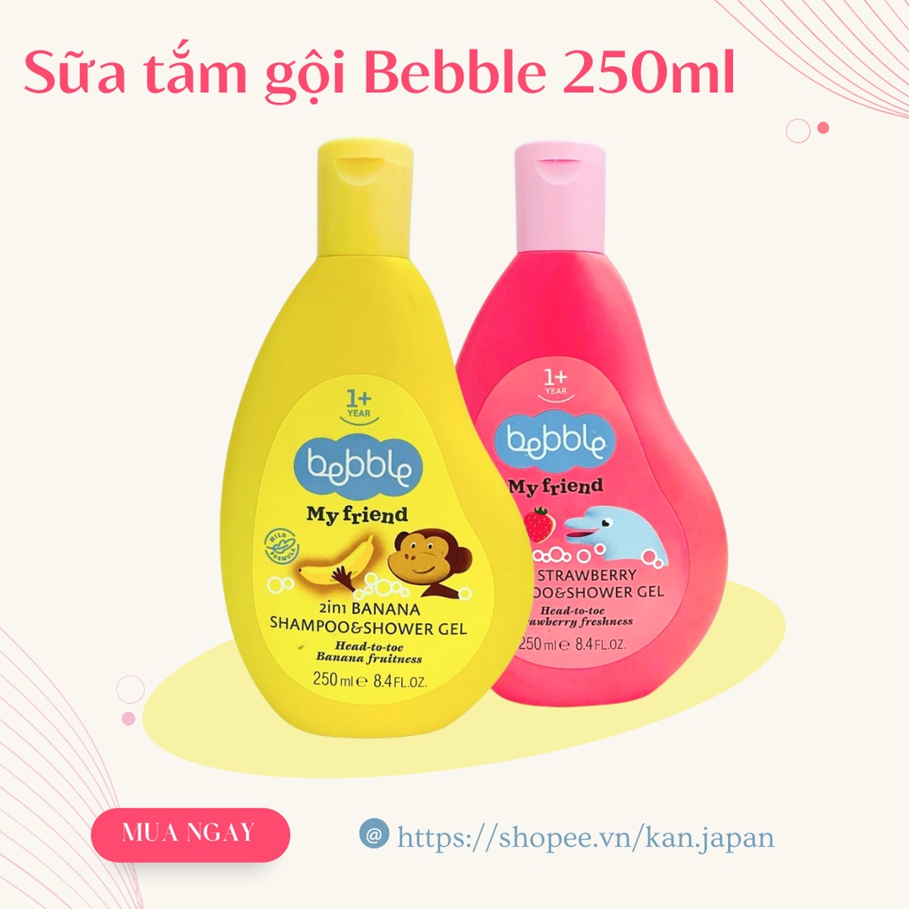 Sữa tắm gội cho bé bebble 250ml - ảnh sản phẩm 1