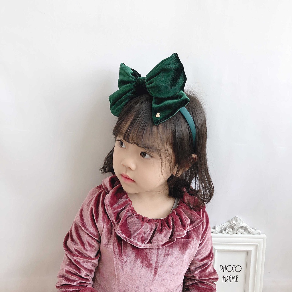 Băng Đô Nhung Thắt Nơ Thời Trang Mới Cho Bé Gái