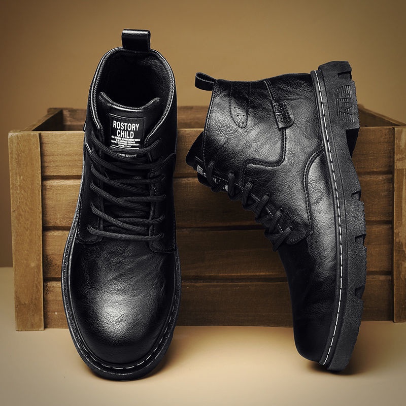Giày Bốt Da Phong Cách Retro Thời Trang Cho Nam 2021