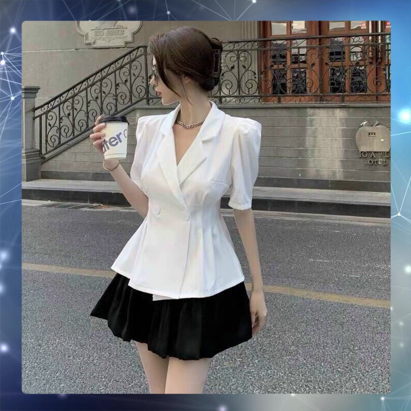 Set Bộ Vest Cao Cấp Kèm Chân Váy Bí Vải Lụa Xòe Dễ Thương - Thời Trang Dressery Store