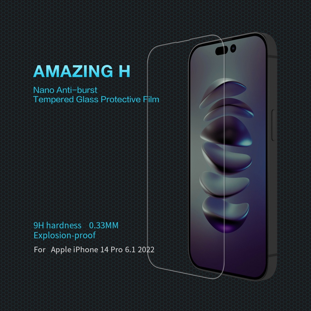 Kính Cường Lực 9H Chống Chói &amp; Dấu Vân Tay NILLKIN Cho iPhone 14 Pro