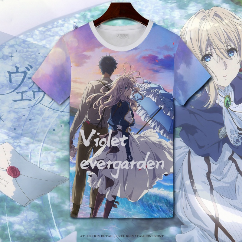 Áo Thun Ngắn Tay Họa Tiết Violet Evergarden Violet Evegarden Thời Trang Cho Học Sinh