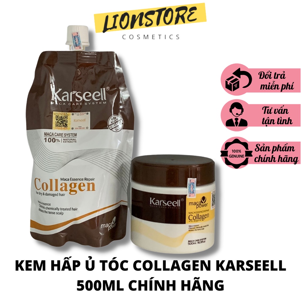 [Mã COSDAY giảm 50k đơn 250k] Kem hấp ủ tóc COLLAGEN KARSEELL 500ml chính hãng phục hồi tóc hư tổn khô sơ chẻ ngọn