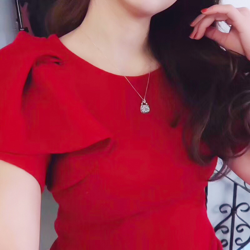 vòng cổ Mạ Vàng 18k Mặt Hình Túi Xách Đính Đá Thanh Lịch