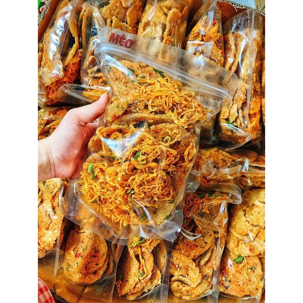 HCM cơm cháy lắc khô gà lá chanh lớn 500g - cơm cháy chiên mắm ớt kết hợp khô gà lá chanh hấp dẫn