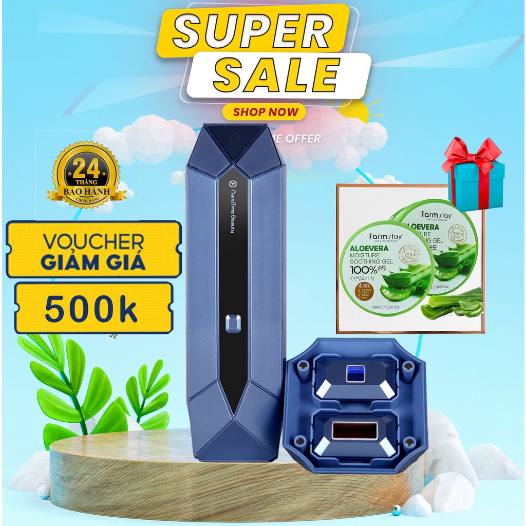 Máy triệt lông mini cá nhân cầm tay vĩnh viễn tại nhà trẻ hoá da CN Triệt lạnh Sapphire NanoTime B65Pro [Dùng Trọn Đời]