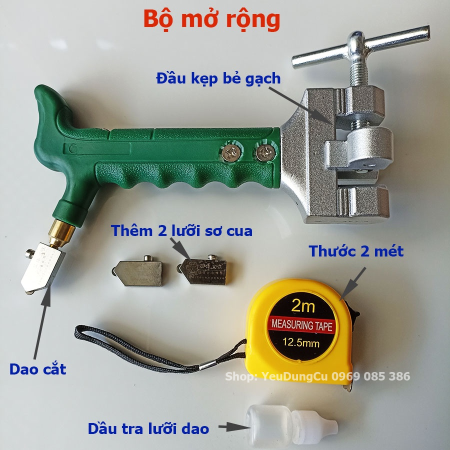 Bộ dao cắt gạch men kính cầm tay chuyên dụng, đa năng 2 trong 1