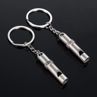 Móc Khóa đôi Còi thổi kèn inox
