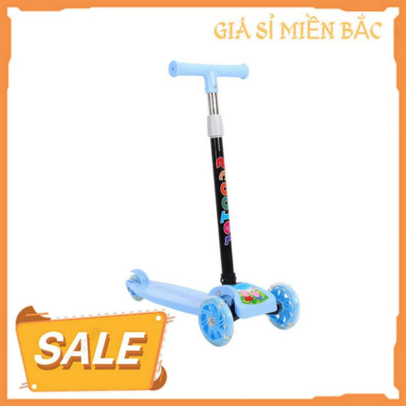 Xe trượt scooter 3 bánh có đèn phát sáng - xe trượt cho có thể gập gọn dễ dàng thông minh