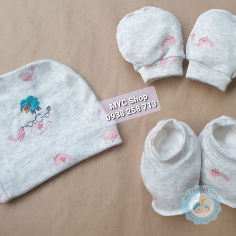 [Chọn mẫu] Bộ nón + bao tay chân cao cấp Hotga cho bé sơ sinh (katydang)