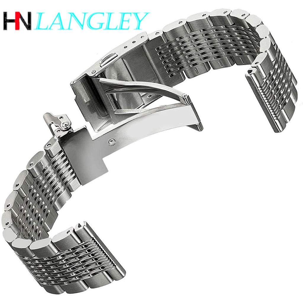 SEIKO Dây Đeo Đồng Hồ Bằng Thép Không Gỉ 18mm/20mm/22mm/24mm Sang Trọng Cho Nam