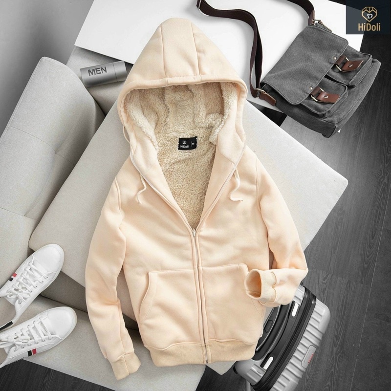 Áo khoác Hoodie nam nữ phong cách thời trang thể thao, Áo khoác nỉ lót lông cừu dày dặn ấm áp _109