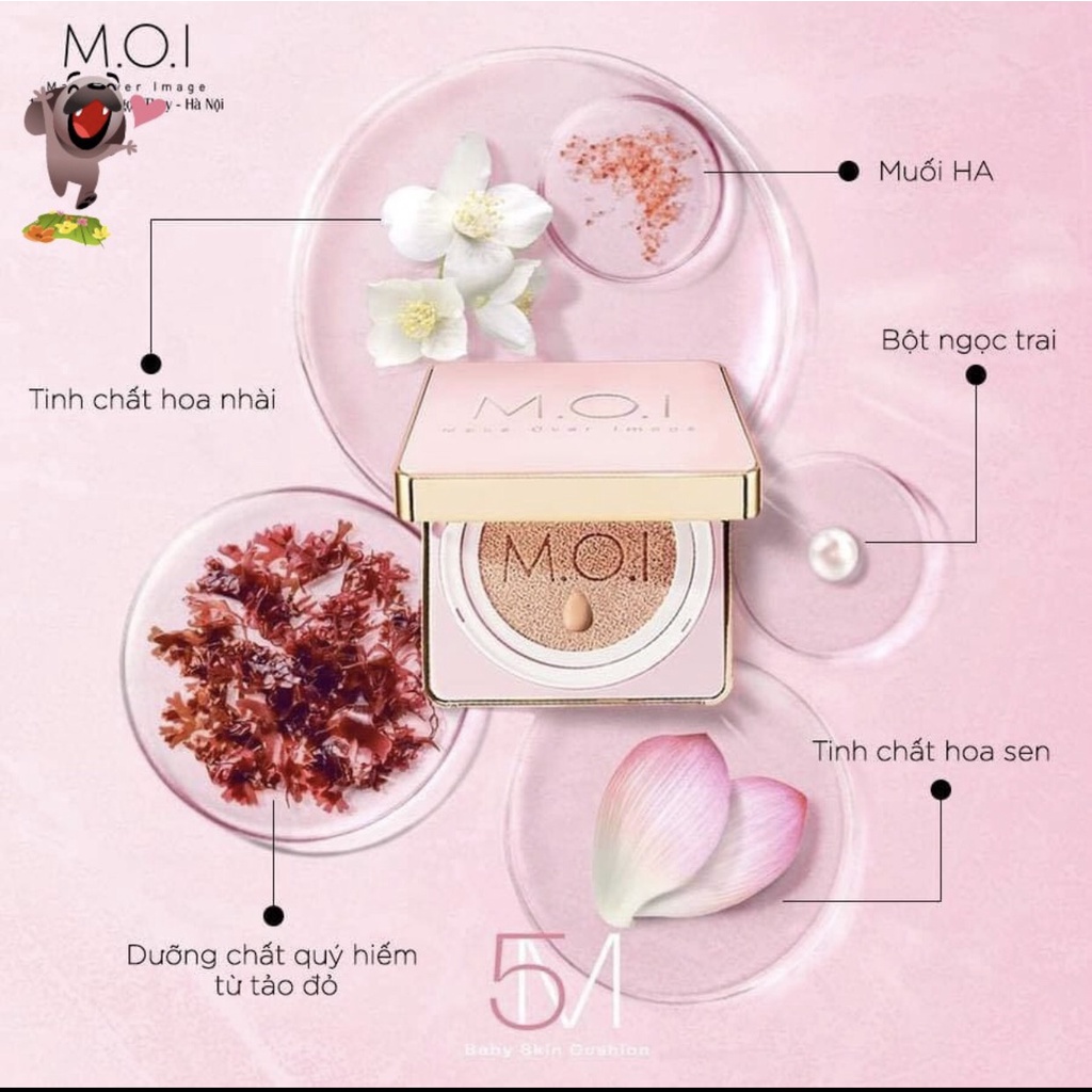 [Sale 50%] Phấn nước 5M Baby Skin Cushion MOI Hồ Ngọc Hà chống nắng SPF 50 +++ date 27/11/2022