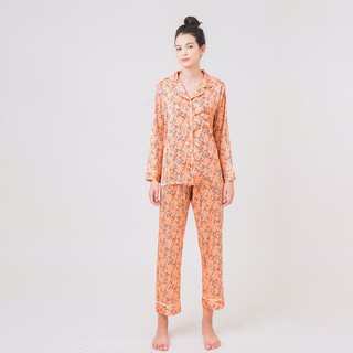 Bộ Pyjama Vải Lụa Họa Tiết Hoa