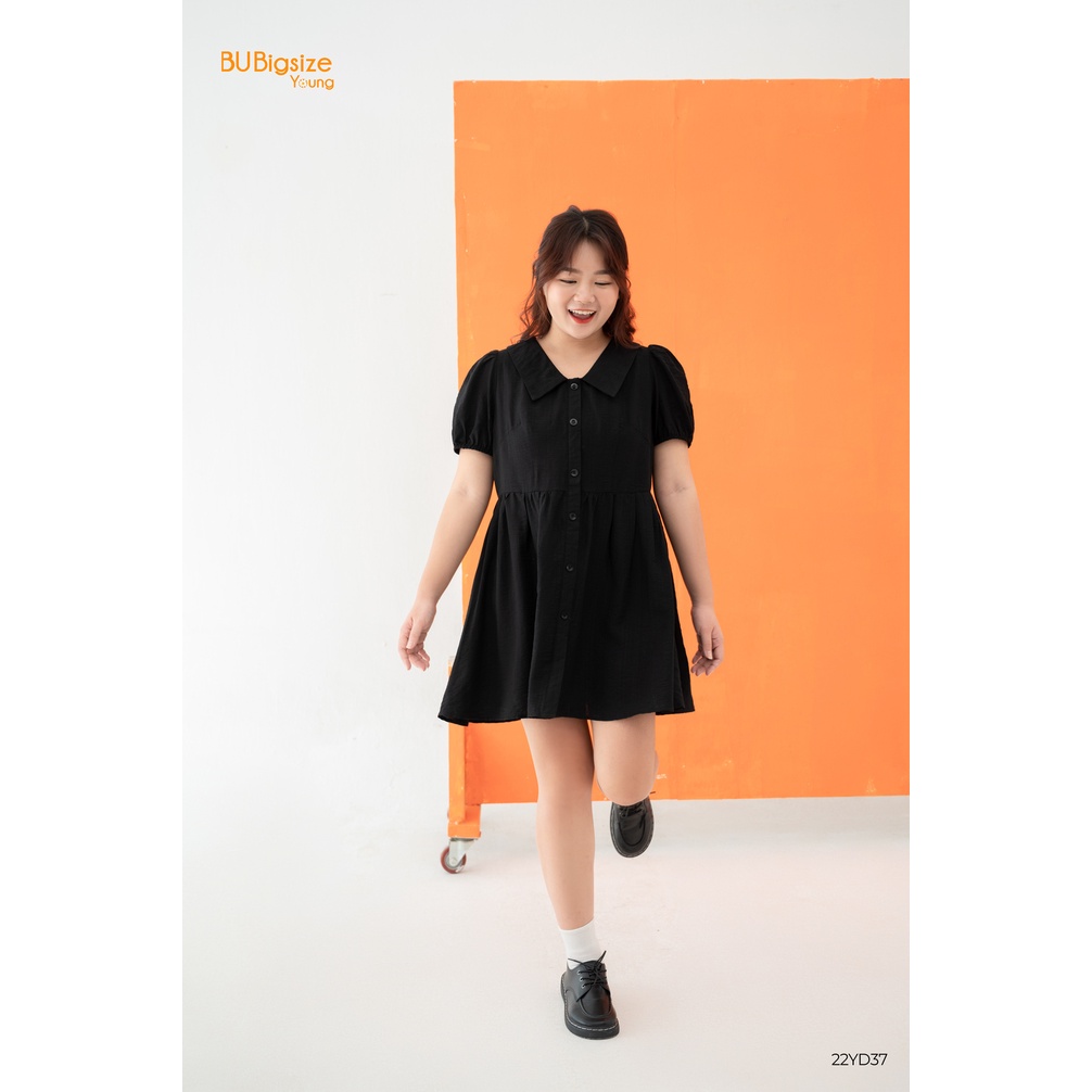 Đầm babydoll thiết kế cúc dọc thân BIGSIZE (55kg đến 95kg) - 22YD37 - BU Bigsize Young