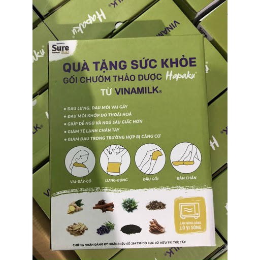 Đai chườm thảo dược HAPAKU giảm đau lưng ( quà tặng vinamilk)