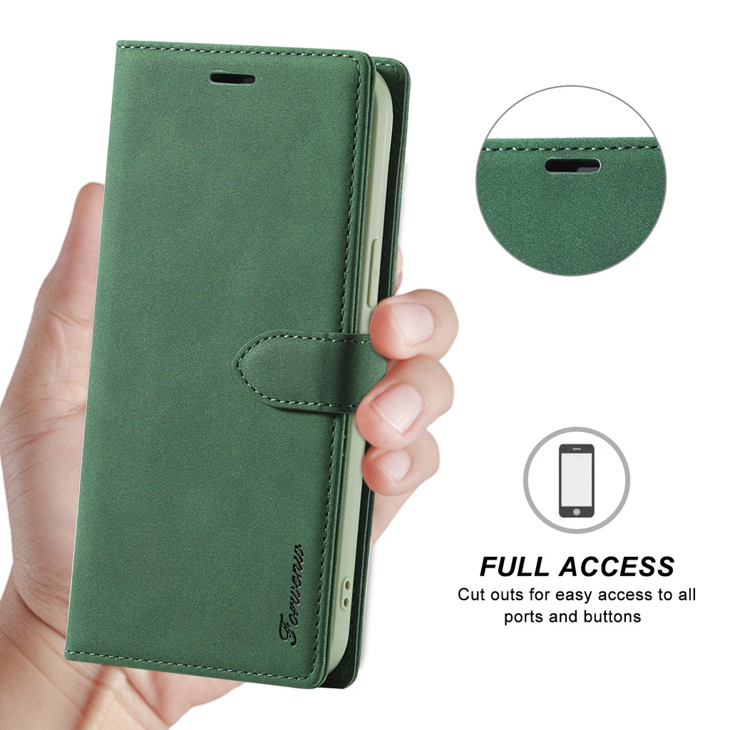 Bao da điện thoại nắp gập dạng ví cao cấp thời trang thích hợp cho iPhone 13 11 12 Pro XS Max 6 6S 7 8 Plus 12 Mini