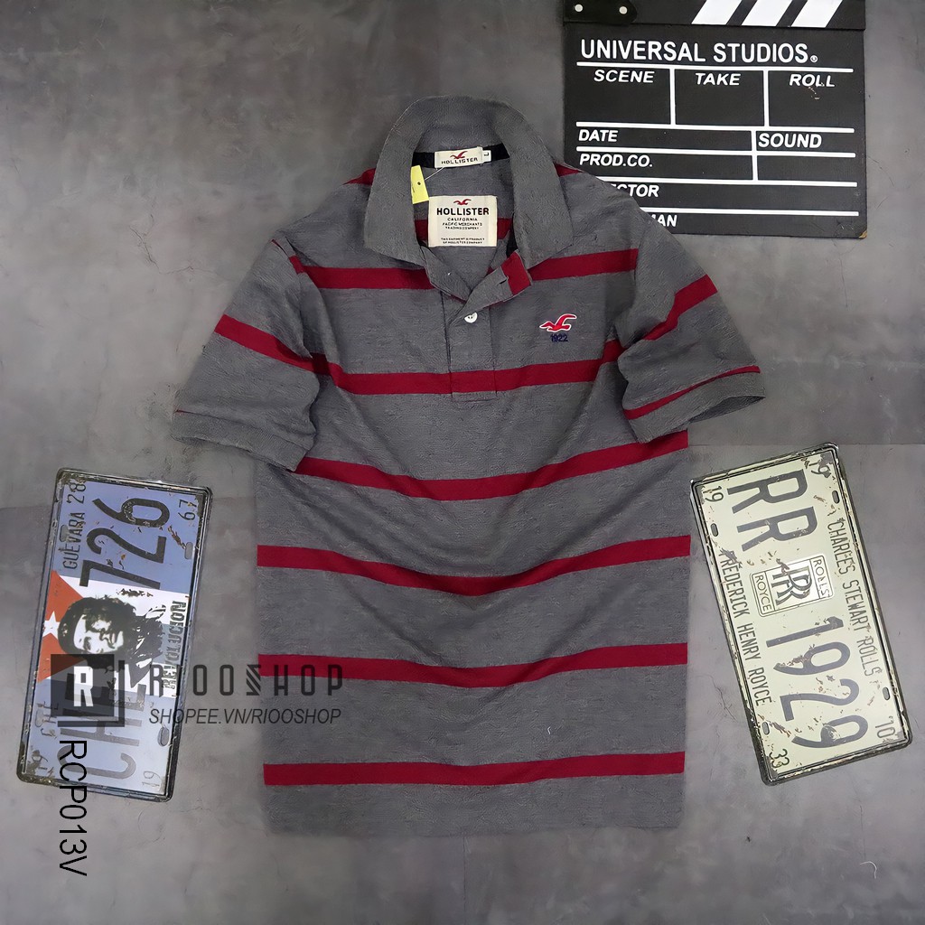 Áo thun nam có cổ sọc ngang cotton đẹp Hollis kẻ nhỏ RCP013V - áo phông nam form rộng Riooshop | BigBuy360 - bigbuy360.vn