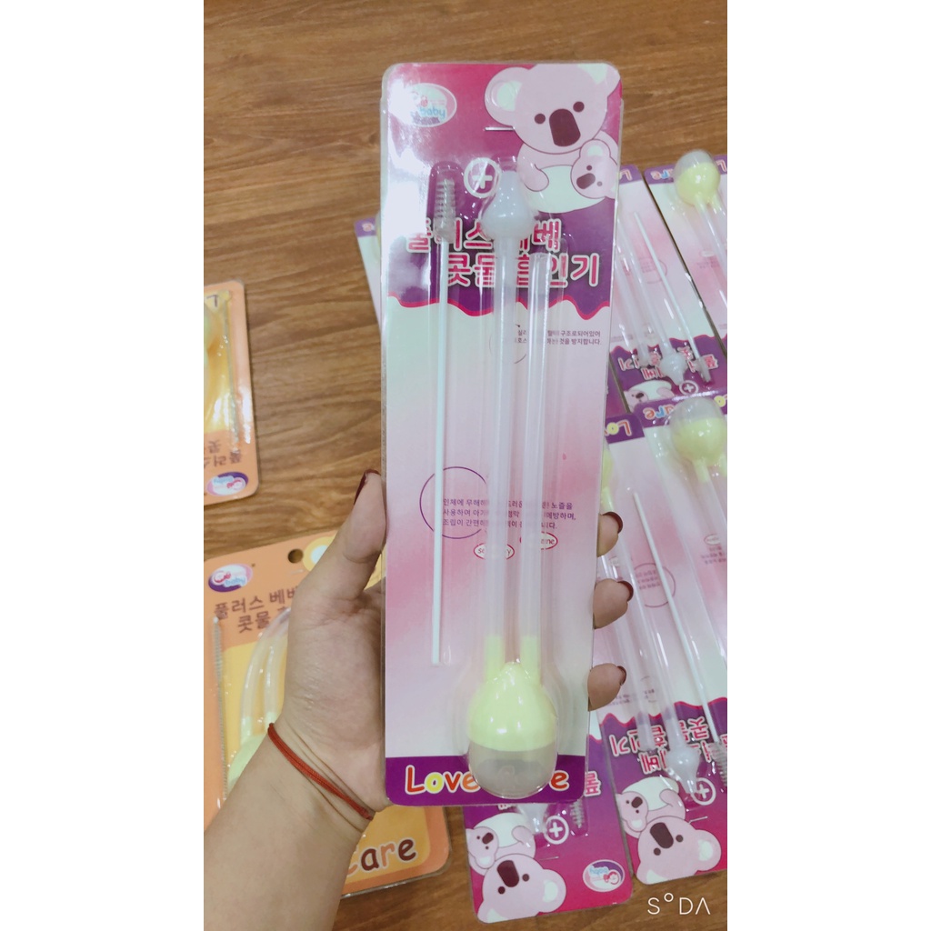 Hút mũi cong Gb baby Hàn Quốc cho bé kèm cây gắp mũi