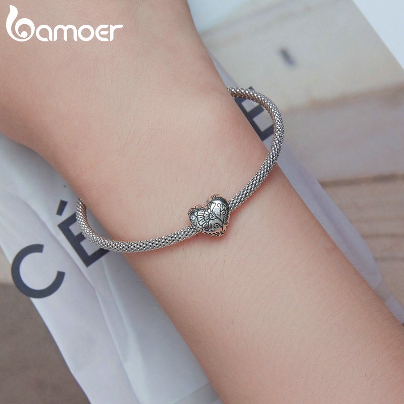 BAMOER Mặt Vòng cổ Bạc 925 Hình Trái Tim