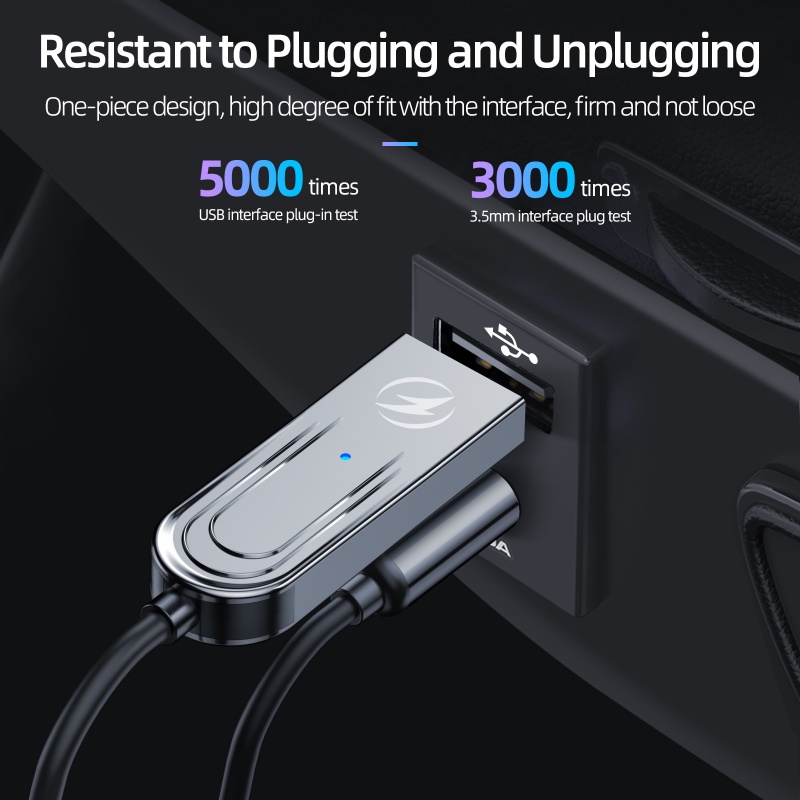 Thiết bị thu tín hiệu Bluetooth 5.0 Fonken không dây có jack AUX 3.5mm hỗ trợ truyền âm cho xe hơi