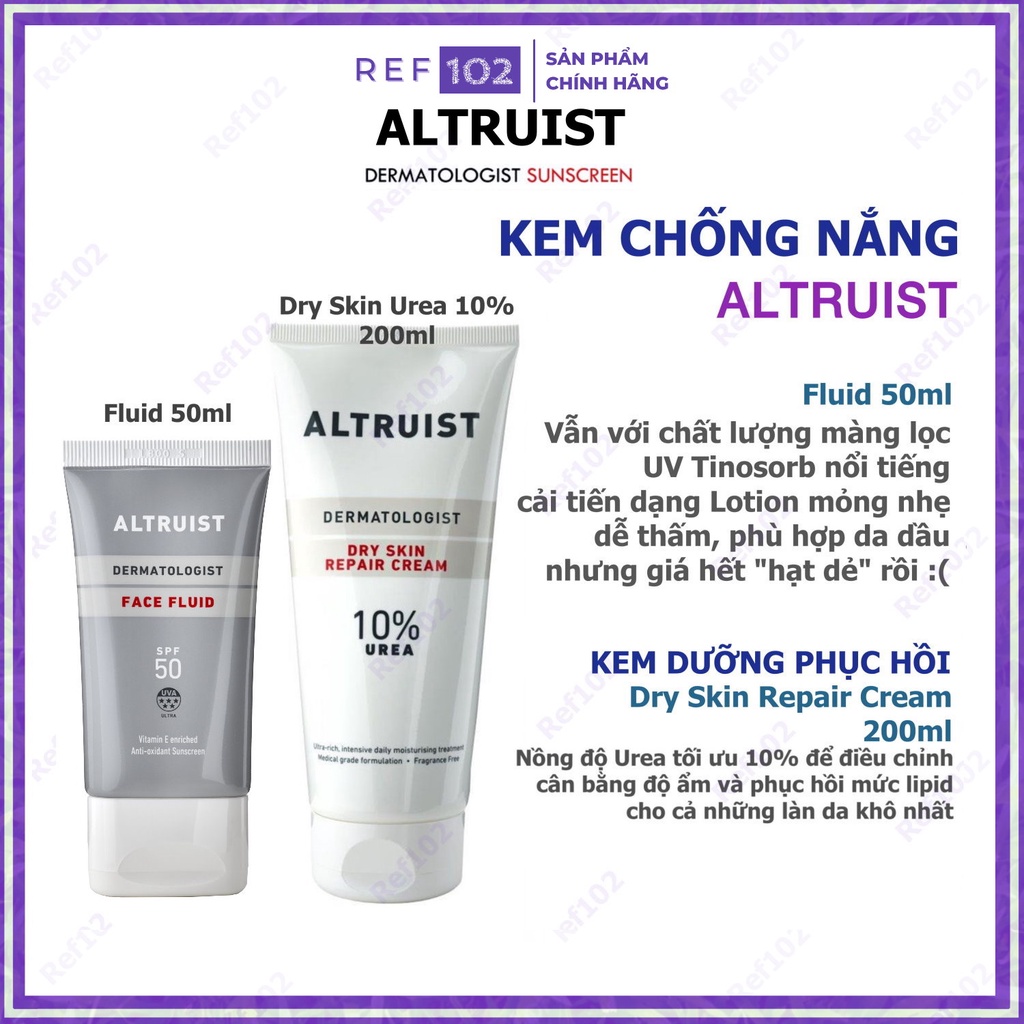 Kem chống nắng Altruist Dermatologist Sunscreen SPF 30 - SPF 50