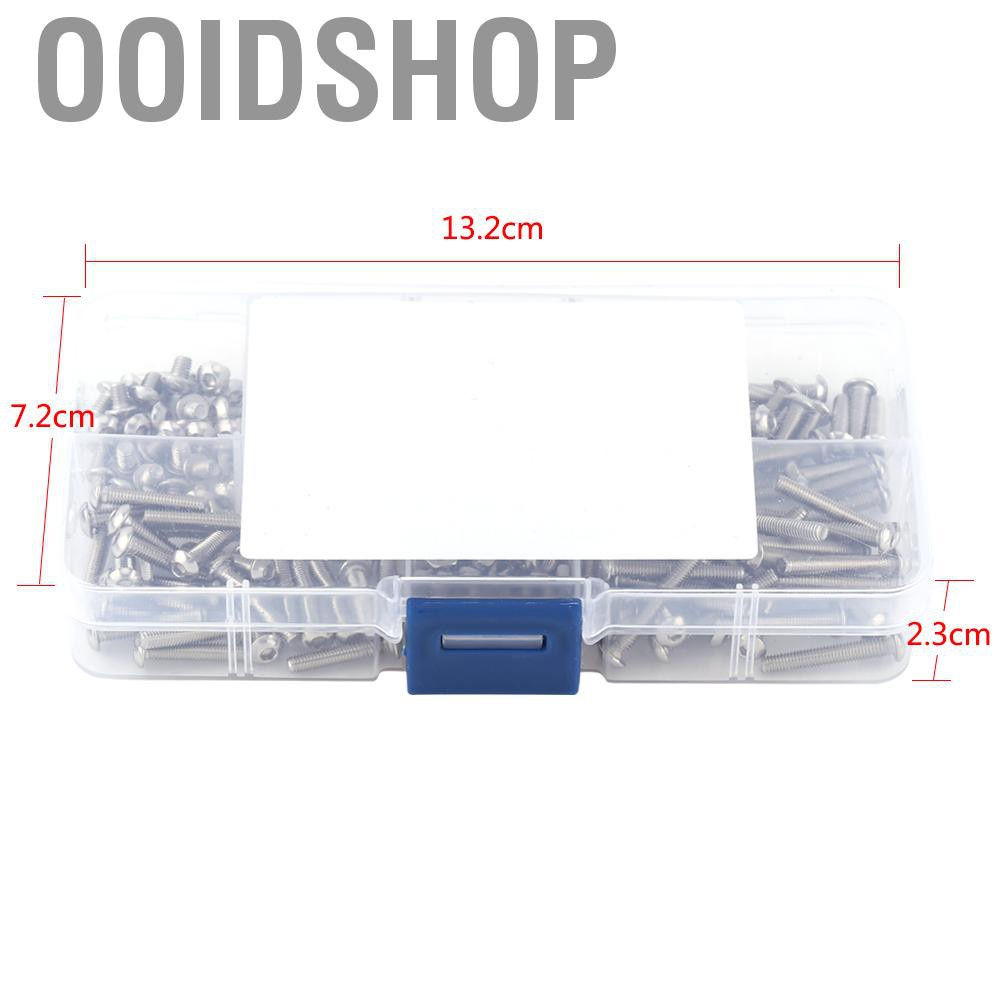 Bộ 230 Ốc Vít Đầu Lục Giác M3 Ss304 Bằng Thép Không Gỉ Kèm Hộp Đựng
