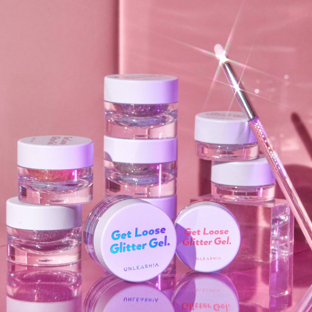 Set 3 mini  Gel nhũ mắt lấp lánh UNLEASHIA trio Get Loose Glitter Gel 4g