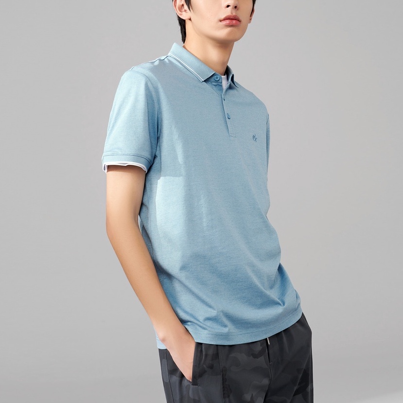 HLA - Áo Thun Polo Nam Xinjiang Cotton Short Sleeve POLO Shirt